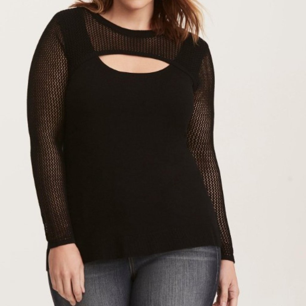 NWT Torrid Mixed Stitch Peekaboo Neck Sweater size 4